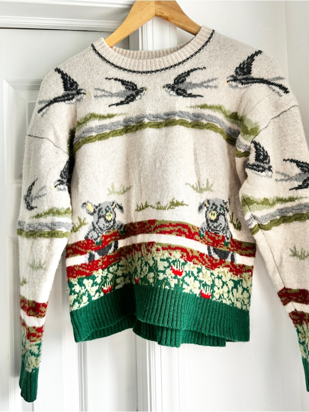 RARE Anthro Meadows Countryside Wool Women's Crewneck Sweater - Picture 4 of 5